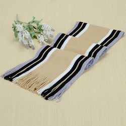 Winter designer scarf men striped cotton scarf female & male brand shawl wrap knit cashmere bufandas Striped scarf with tassels