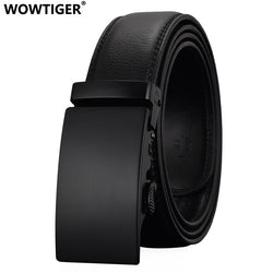 WOWTIGER Fashion Designers Men Automatic Buckle Leather luxury Belts Business Male Alloy buckle Belts for Men Ceinture Homme