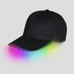 Coromose LED Light Flash Baseball Cap Fashion LED Lighted Glow Club Party Black Fabric Travel Hat Baseball Cap