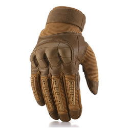 Touch Screen Tactical Rubber Hard Knuckle Full Finger Gloves Military Army Paintball Shooting Airsoft Bicycle Combat PU Leather