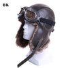 Winter Bomber Hats Plush Earflap Russian Ushanka with Goggles Men Women's Trapper Aviator Pilot Hat Faux Leather Fur Snow Caps