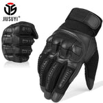 Touch Screen Tactical Rubber Hard Knuckle Full Finger Gloves Military Army Paintball Shooting Airsoft Bicycle Combat PU Leather